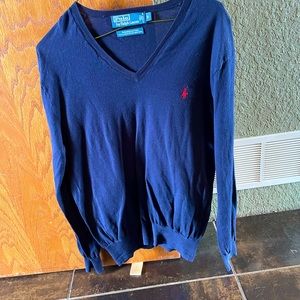 NEVER WORN Polo Ralph Lauren Blue V-Neck Sweater